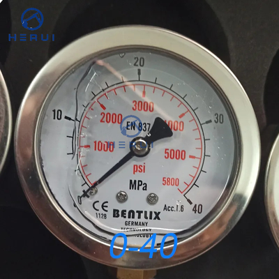 Construction Machinery Parts Universal 5 Gauges Hydraulic Pressure Gauge Tester With Tee Joint Set Tee Connector Box