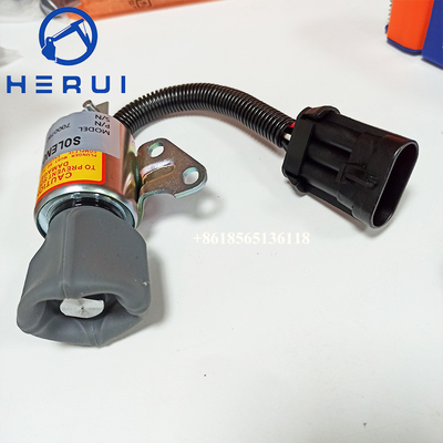 12V Fuel Shutoff Solenoid 7000782 for Excavator 418 E08 E10 E17 E19 E20 Engine