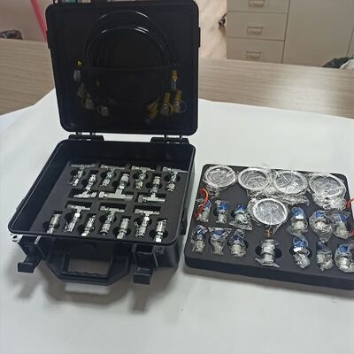Construction Machinery Parts Universal 5 Gauges Hydraulic Pressure Gauge Tester With Tee Joint Set Tee Connector Box