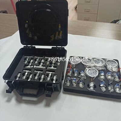 Construction Machinery Parts Universal 5 Gauges Hydraulic Pressure Gauge Tester With Tee Joint Set Tee Connector Box