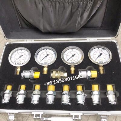 4 Gauges Hydraulic Pressure Gauge Portable Hydraulic Pressure Test Kit for Excavator Diagnostic Tool