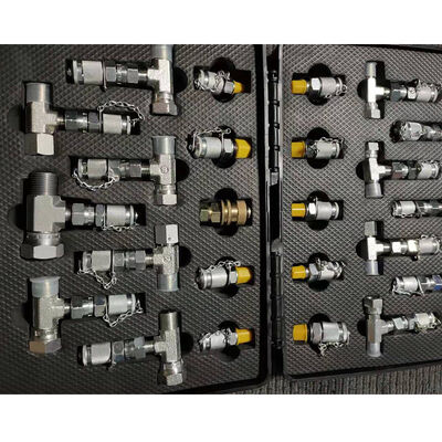 Excavator Engine Parts Hydraulic Pressure Gauge Set Diagnostic Test Kits Tee Joint Box
